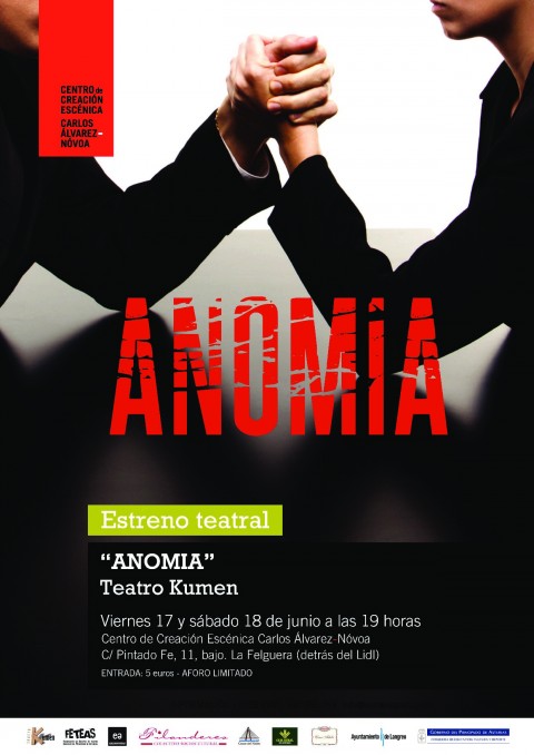 TEATRO KUMEN ESTRENA ´ANOMIA´ EN EL CENTRO DE CREACION ESCENICA ´CARLOS ALVAREZ-NOVOA´
