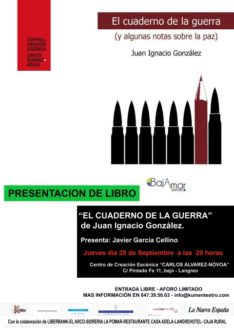 PRESENTACION DE LIBRO EN EL CENTRO DE CREACION ESCENICA ´CARLOS ALVAREZ-NOVOA´
